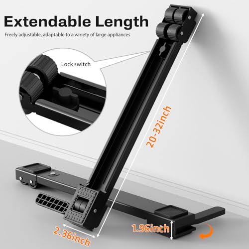KVRG Black Heavy-Duty Appliance Rollers Extendable Washing Machine Base (20-32in)