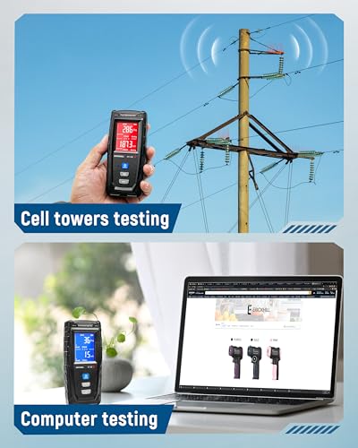ERICKHILL Blue EMF Meter - Handheld Digital Electromagnetic Field Detector with LCD & Sound Alarm