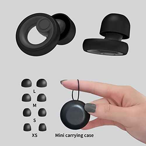Ear Plugs for Noise Cancelling Ear Protection EarPlugs for Sleep,Concerts,Work,Study,8 Size Eartips with Small Box,Perfect -30dB Silicone Earplugs for Noise Reduction