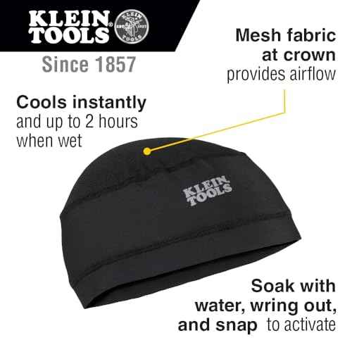 Klein Tools 60181 Cooling Helmet Liner, Under Hard Hat Cap with Mesh Fabric at Crown