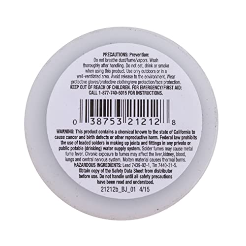 OATEY 21212 Rosin Leaded Core Solder, 1/8 In Dia, Silvery Grey, 1 Lb