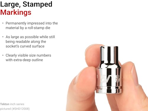TEKTON Shallow 17mm 6-Point Drive Socket - 3/8 Inch Drive, Chrome Finish