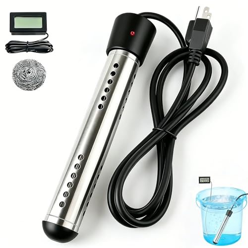 2000W Portable Water Heater with Digital LCD Thermometer for Bath & Camping