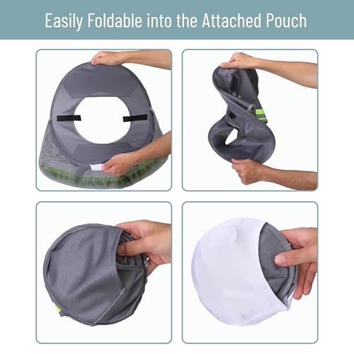 UNCO- Hard Hat Sun Shield, 4 Pack, Gray, Full & Standard Brim Mesh Sunshade High Visibility Reflective, Hard Hat Accessories