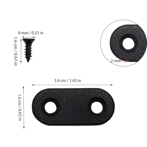 Black Straight Corner Brackets Pack of 20 with Screws - Stainless Steel Support for Furniture Repair