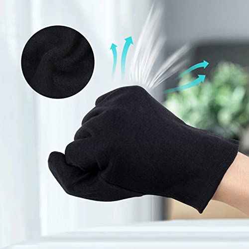 5 Pairs Large Archival Photo Gloves, Black Work Gloves For Handling Art Working Photography Men & Womens Cloth Gloves Liners Bulk for Handling Jewelry, Film, Photo, Coin Metal Inspection