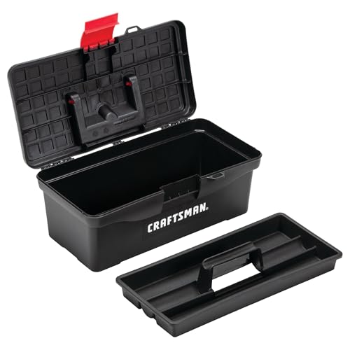 CRAFTSMAN 13-Inch Lockable Tool Box with Interior Tray - Red/Black (Pack of 1)