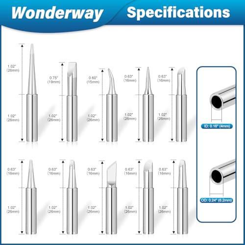 Tip Cleaning Kit, Solder Wick, 0.6mm Solder Wire, Solder Iron Tip, Brass Cleaning Wire, Soldering Tip Cleaner, Cleaning Sponge & Solder Flux, Supplied By Wonderway (SWK-002)
