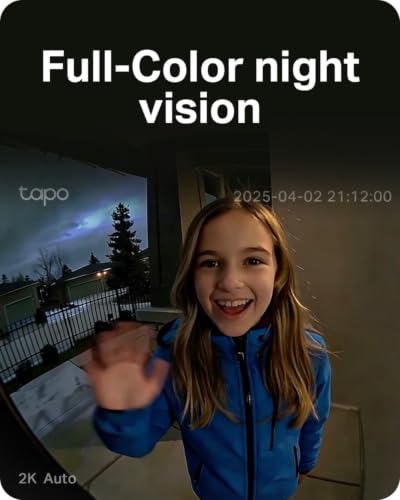 Tapo 2K Wireless Video Doorbell with Chime - Battery Only, 160° Wide View, D210