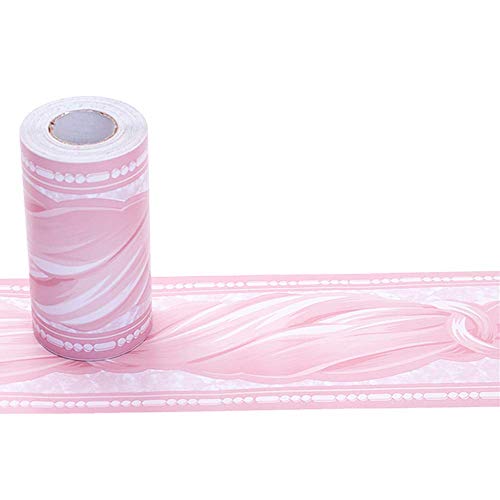 Self Adhesive Pink Bowknot PVC Border Peel and Stick Wall Borders for Kitchen Bedroom Living Room Home Decor Sticker 3.94 inch X 32.8 ft