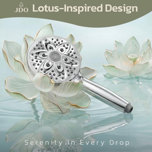 JDO High-Pressure Handheld Shower Head with 6 Modes, 4.7 Inch Chrome