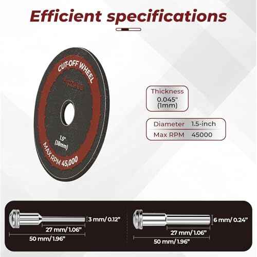 10 Pack 1.5" Cut Off Wheels with 2 Shank(1/4" Mandrel+1/8" Mandrel),Fiberglass Reinforced Rotary Tool Cutting Disc Set