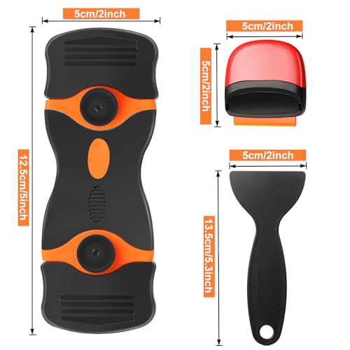 Tallew 9 Pcs Plastic Scraper Tool Sticker Plastic Razor Blade Scraper Plastic Pick Plastic Non Scratch Tool Putty Knife for Window Floor Label Removal Paint Cleaning(Black)