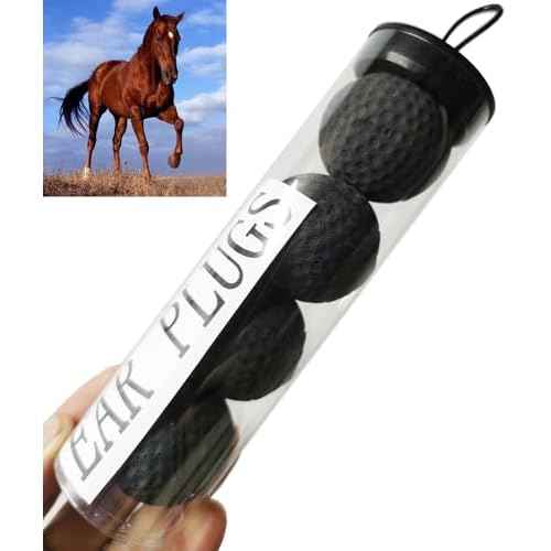 Ear Plug for Horses Foam Ear Plugs Ball tack and Supplies Horse Classic Equine Ear Plugs (Black, One Size)