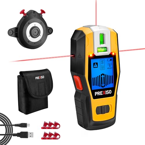 Prexiso 2-in-1 Stud Finder with Laser Level, Rechargeable Wall Scanner