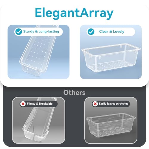 Milky 12-Piece Drawer Organizer Set for Cosmetics & Office Supplies