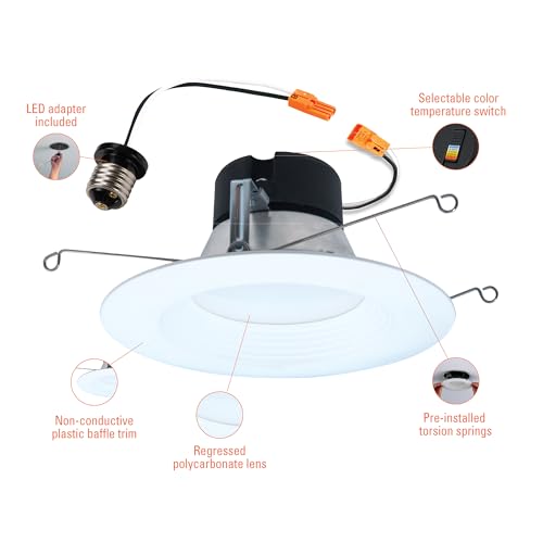 HALO 5 Pack 6 Inch LED Recessed Can Light Trim, Dimmable, 5 CCT, 750lm - Standard Version