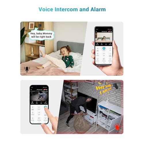 Smhawk Small Indoor Camera, 2K FHD WiFi Camera, Mini Home Security Camera, Cloud & SD Storage Security Camera, Motion Detection Alarm Device, Auto Night Vision, Upgraded Stable Stand;£¨Black