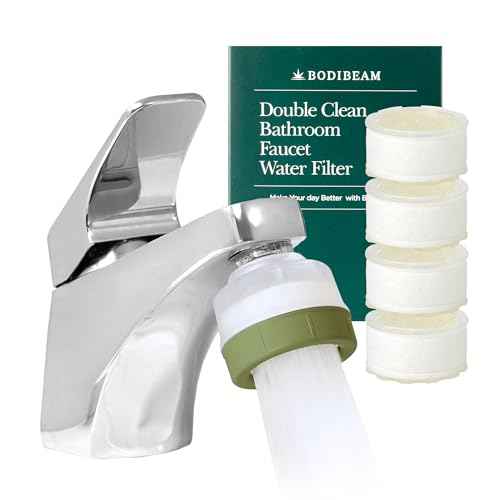 [6 Months Set] Water Filter for Sink Faucet and Replacement Set, Sink Water Filter, Vitamin C Gel, NSF Certified - Removes Impurities, Chlorine and Rust - Skin Hydration, Made in Korea Olive Green