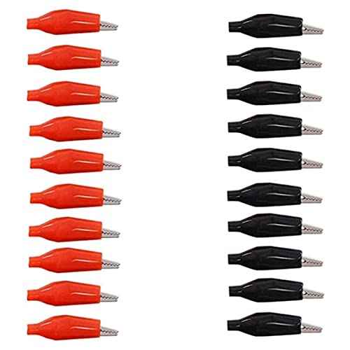 Alligator Clips Black Red Soft Insulated Boots Covered Test Lead Clamp 20 Pcs1.7''/44mm