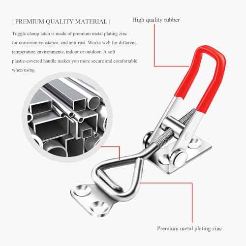 6 Pack Adjustable Toggle Latch Clamp 4001, Silver, 330Lbs Holding Capacity Pull for Lid Jig