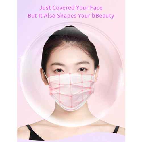 50 Pack Pink Disposable Face Mask for Adults, Solid Pink Breathable 3-Ply Earloop Full Face Protection for Women & Teen Girls