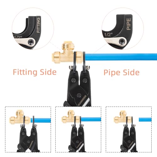 GIANNEER Improved Disconnect Tongs for PEX, Copper & CPVC Fittings - 3 Sizes in 1