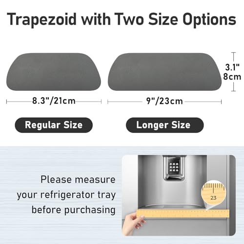 LOPNUR 2 Pack Refrigerator Drip Tray Catcher, Large 9" x 3.1" Trapezoid, Gray (Trapezoid - 9x3.1")