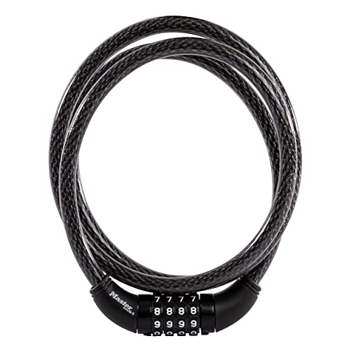 Master Lock 8370D 5ft Resettable Combination Bike Cable Lock, 1/2" Braided Steel
