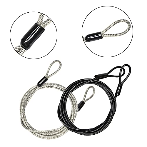 GOMRQING 3.3ft Outdoor Security Cable Lock 2 Pack - Braided Steel Luggage & Bike Lock