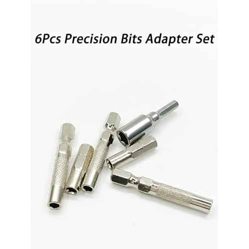 1/4 to 4mm Bit Adapter, 6pcs Set, 45mm & 25mm Length, Magnetic, Hex Shank, For 4mm & 6.35mm Bits