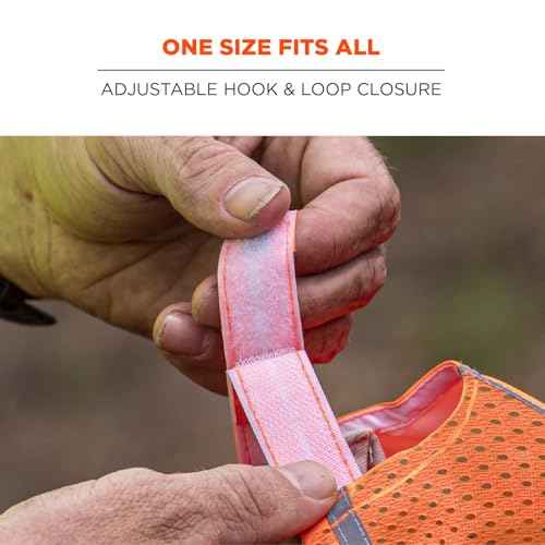 Ergodyne GloWear 8930 High Vis Baseball Hat, Breathable Mesh Paneling, Reflective Trim for Enhanced Visibility,Orange