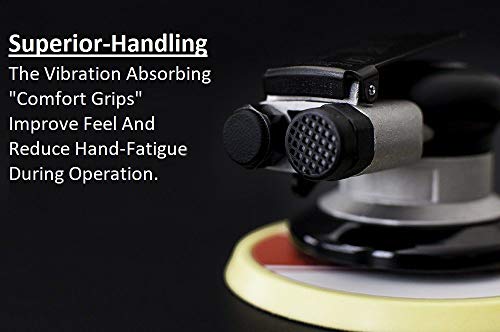 AirVANTAGE 6-Inch Industrial Random Orbital Air Sander with Low-Profile Pad, 3/16 Hook & Loop, Non-Vacuum