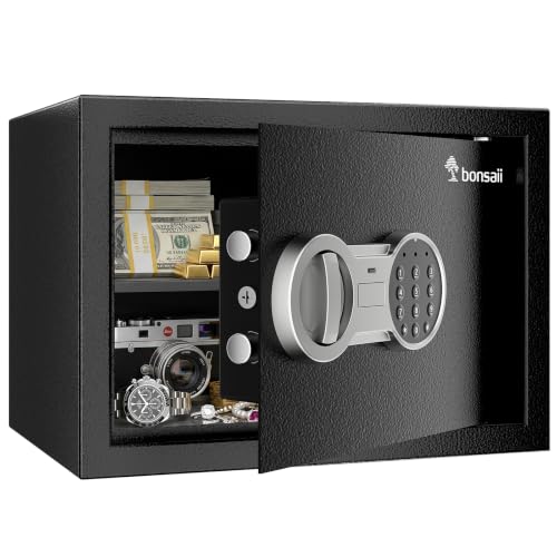 Bonsaii Safe Box with Electronic Keypad 0.6 Cu.Ft Home Office Security Safe