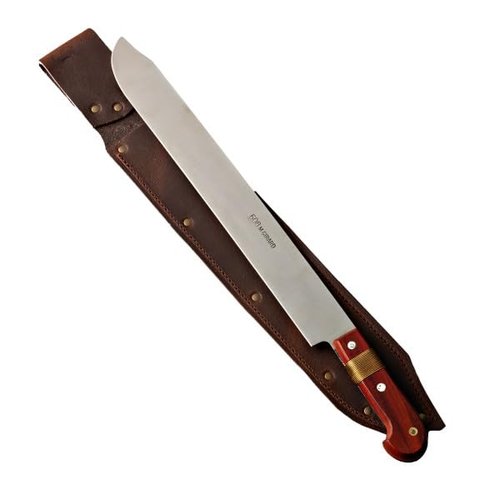 Heavy Duty Machete Knife - 18.5” Full Tang Machete for Cutting Trees Heavy Duty Yard Work, Bushcraft Gear, Gardening Hunting or Camping - Stainless-Steel Blade and Leather Sheath by Kings County Tools