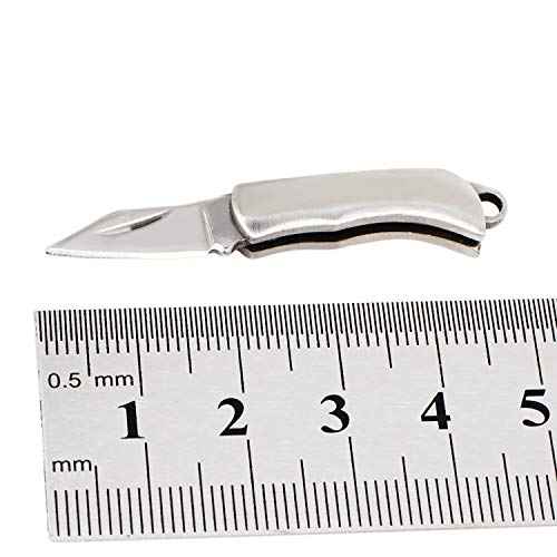 Miniature Gadgets Pocket Knife Collection, Eastern Delights EDC Tiny Multifunction Tool Pendant Decoration (Silver Folding)
