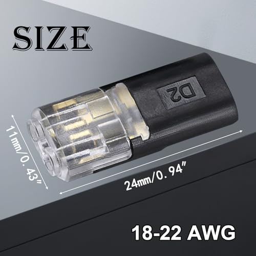 20 Pack Double Wire Plug-in Connectors for 18-22AWG Electrical Wiring