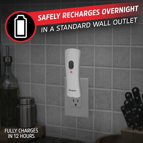 Energizer Auto-On Rechargeable LED Emergency Flashlights 3-Pack White for Power Outages