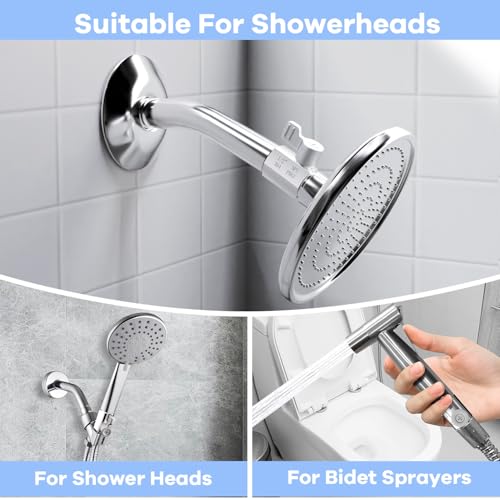 1PC Stainless Steel Shower Shut Off Valve with Handle - Water Flow Control, 1/2" NPT