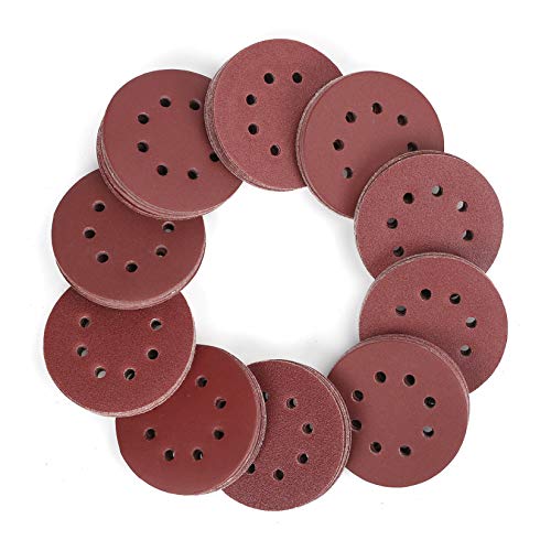 WORKPRO 150 Pack 5-Inch Multi-Grit Sanding Discs with 8-Hole Hook and Loop - Orbital Sander Compatible Grits 60-600