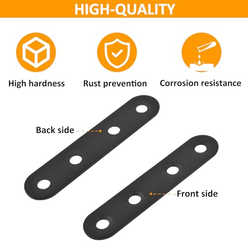 ALLWIN 28-Piece Metal Wood Mending Plates Set with 4 Sizes and Screws for Furniture Repair