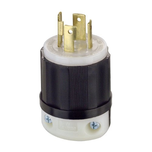 Leviton Locking Industrial Power Plug 30A 125/250V NEMA L14-30P One Size Black-White