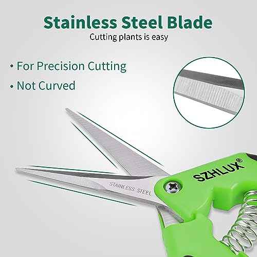 SZHLUX 1-Pack Pruning Shears, 6.5'' Gardening Hand Pruner, Professional Pruning Scissors with Straight Stainless Steel Precision Blades