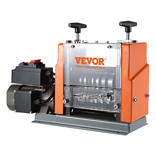 VEVOR Electric Wire Stripping Machine, 0.06''-0.98'' Automatic Wire Stripper, 60 W, Visible Stripping Depth Reference, 6 Round & 1 Flat Channels