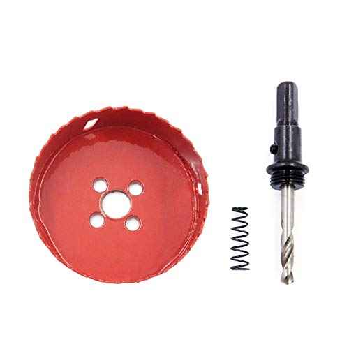 Hole Saw Drill Bit LAIWEI HSS Hole Cutter with Arbor for Wood,PVC Board and Plasterboard(3-5/32"(80mm Hole Saw))