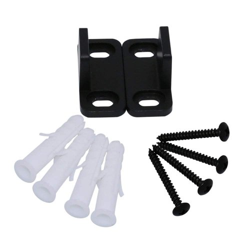 JUBEST Black Aluminum Floor Guide Sliding Barn Door Hardware Bypass Door Guide Set of 2
