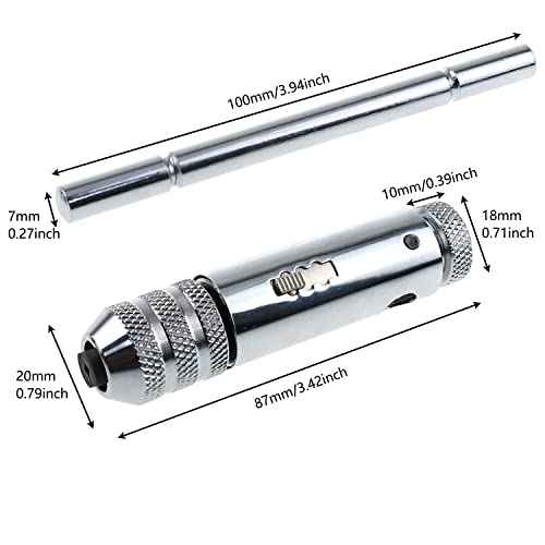 T-Handle Tap Wrench E-outstanding M3-M8 Adjustable Silver T-Handle Ratchet Drill America - DWTD338R 1/16-1/4" Ratcheting DWT Series