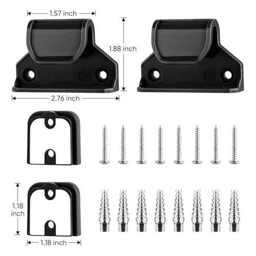 Retractable Baby Gate Replacement Parts Kit, Pet Gate Full Set Wall Mounting Hardware with Brackets Anchors and Screws(Black)