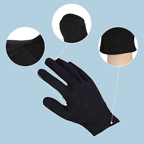 5 Pairs Large Archival Photo Gloves, Black Work Gloves For Handling Art Working Photography Men & Womens Cloth Gloves Liners Bulk for Handling Jewelry, Film, Photo, Coin Metal Inspection