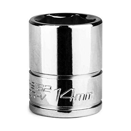 Capri Tools 14 mm Shallow Socket, 1/4-Inch Drive, 6-Point, Metric